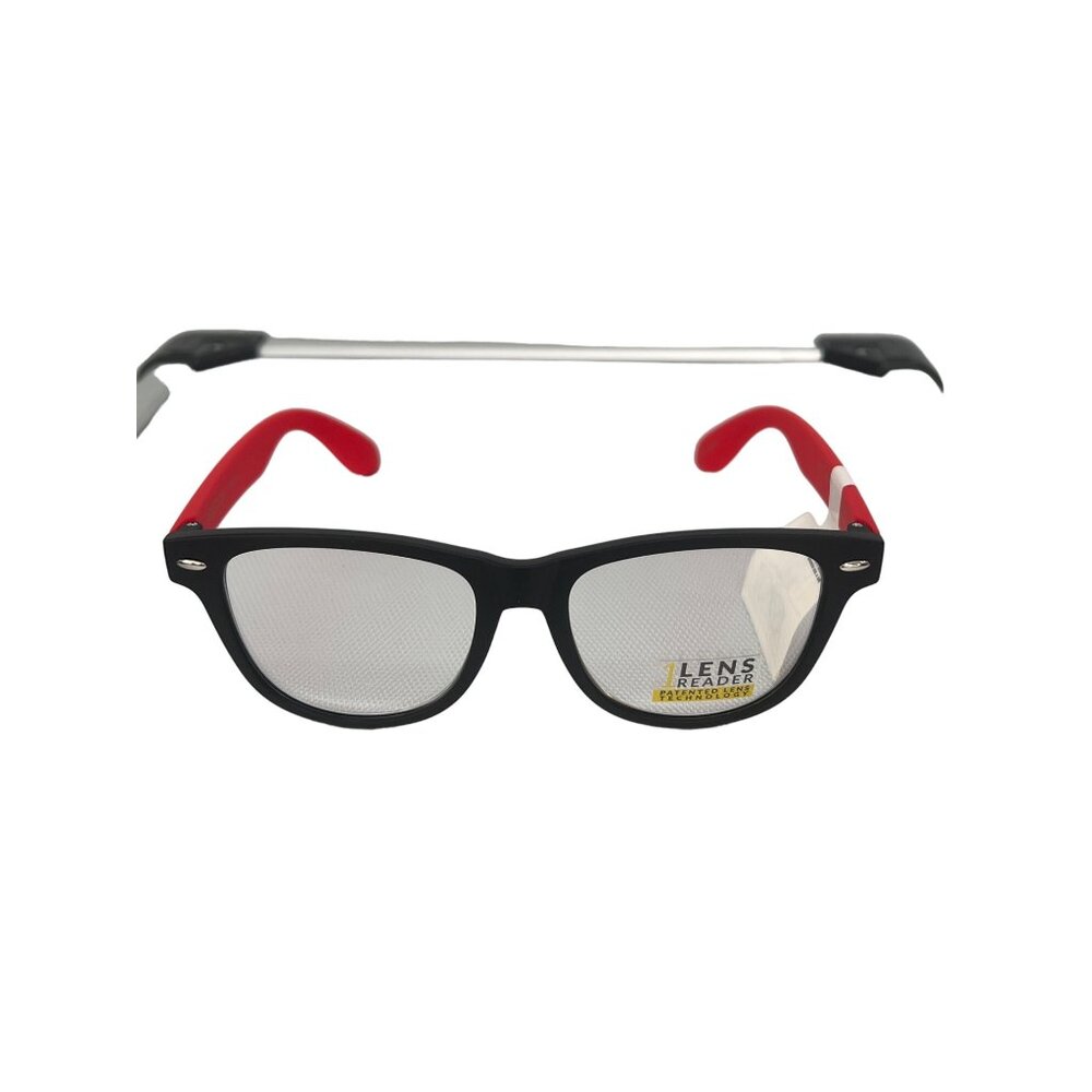 Kreedom Reverb 1 Lens Reader Glasses Patented Lens Technology Black and Red NEW